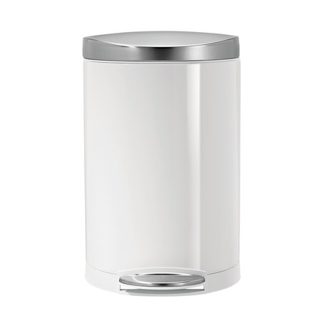 Simplehuman 10 L Round Step Can, White, Stainless Steel CW1867